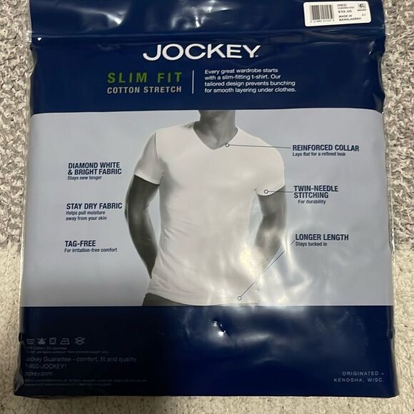 NWT- Jockey - Men’s M. two v-neck t-shirts - Picture 2 of 6